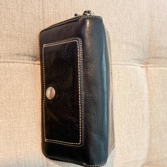 Coach Vintage Chelsea Black Pebbled Leather Zippered Accordion Wallet - Picture 2 of 4